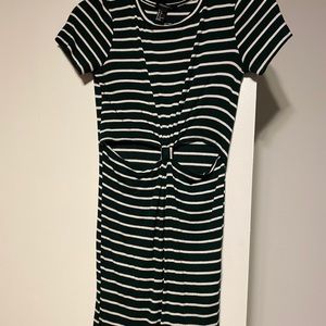 Striped t-shirt dress with cut outs